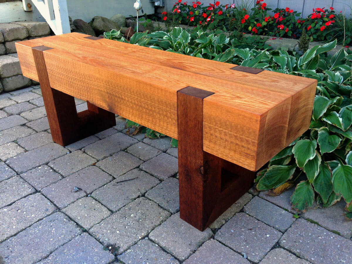 wood patio bench